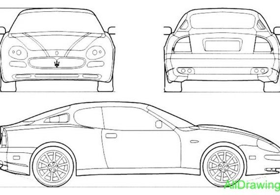 Maseratis Coupe GT (Maserati Coupé GT) are drawings of the car